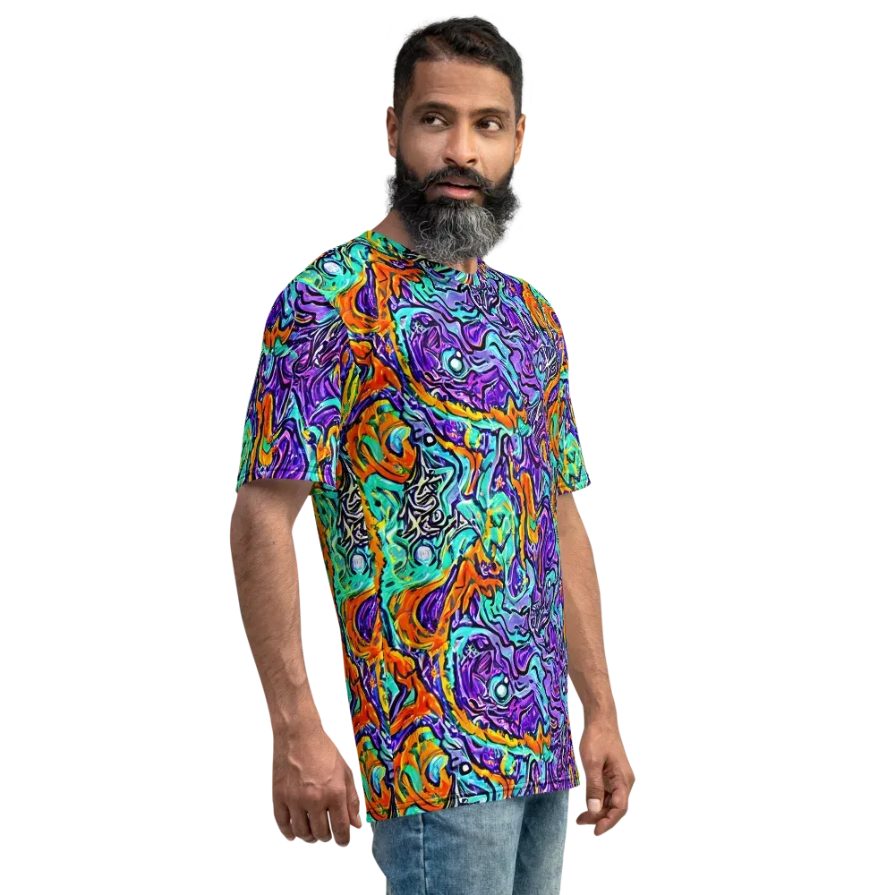 Orchid Frenzy on Men's Crew Neck T-Shirt — Right