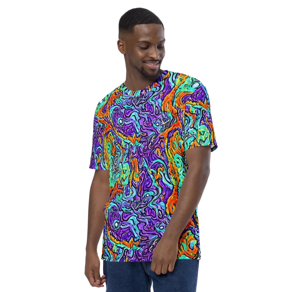 Orchid Frenzy on Men's Crew Neck T-Shirt — Left