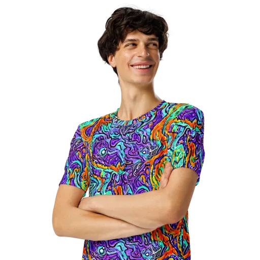 Orchid Frenzy on a Men's Crew Neck T-Shirt