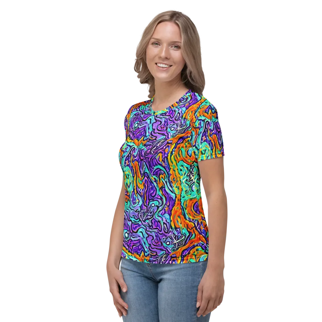 Orchid Frenzy on Women's Crew Neck T-Shirt — Left