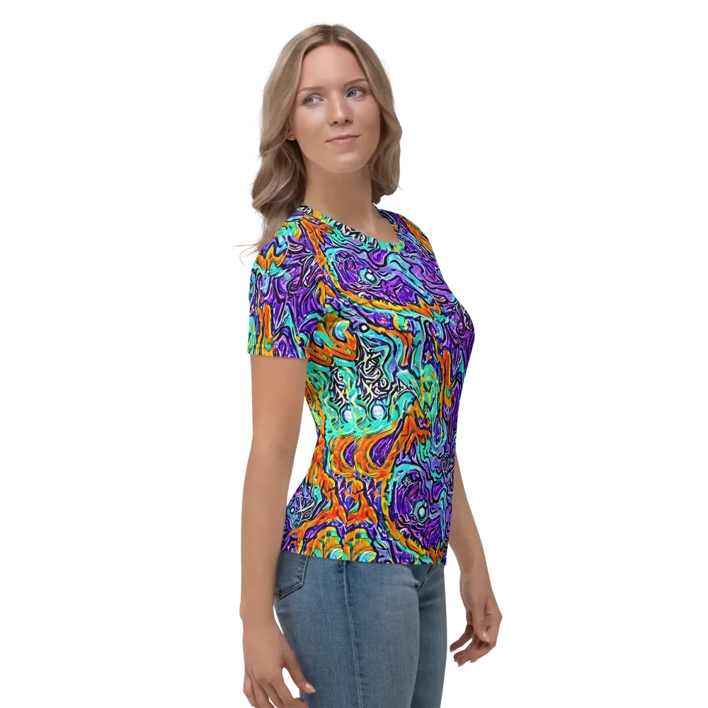 Orchid Frenzy on Women's Crew Neck T-Shirt — Right