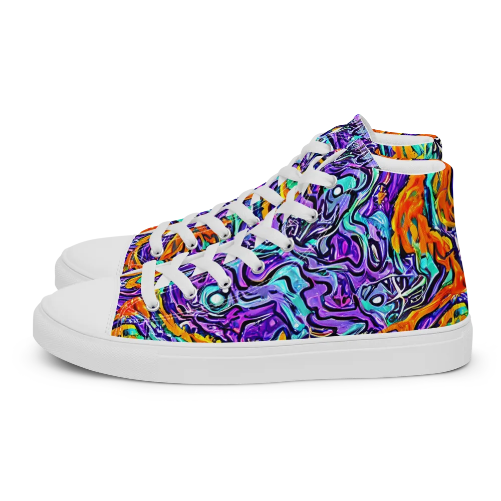 Orchid Frenzy on Women's High Top Canvas Shoes — Left
