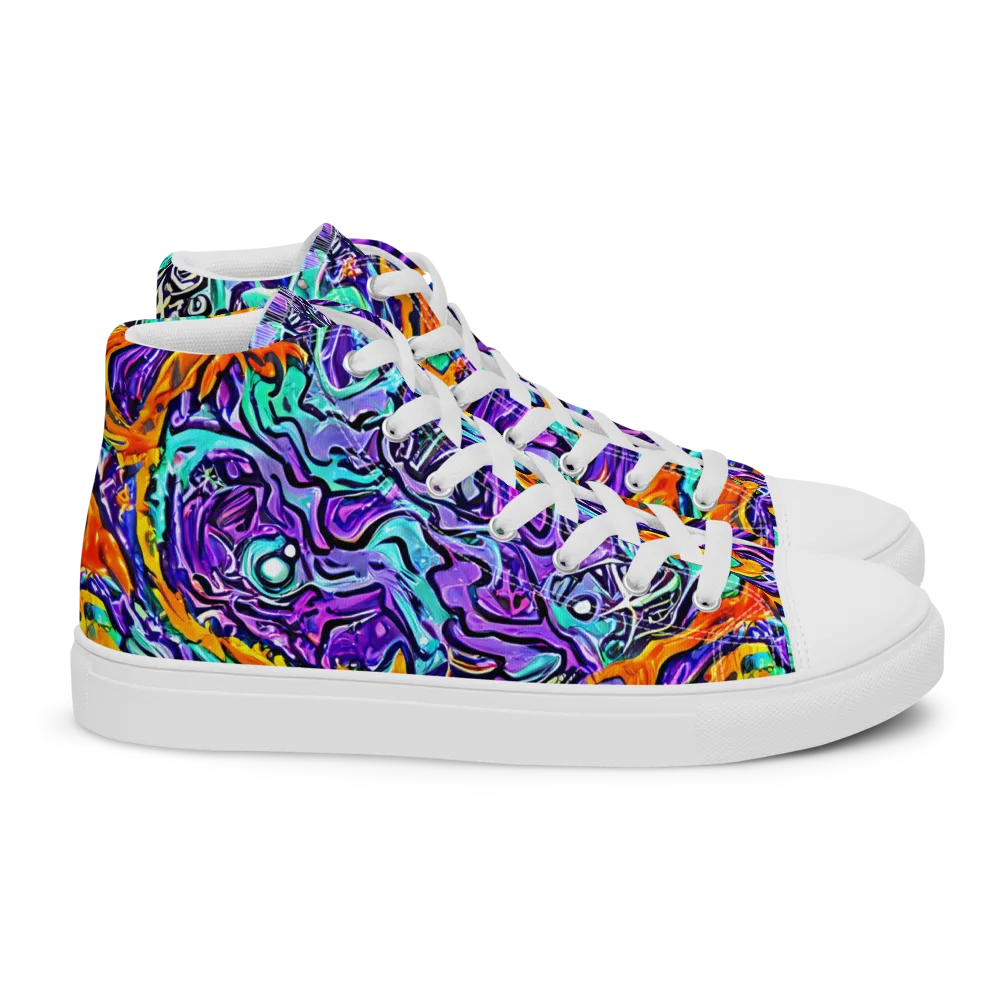 Orchid Frenzy on Women's High Top Canvas Shoes — Right