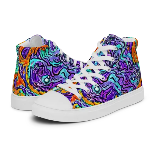 Orchid Frenzy on a Women's High Top Canvas Shoes