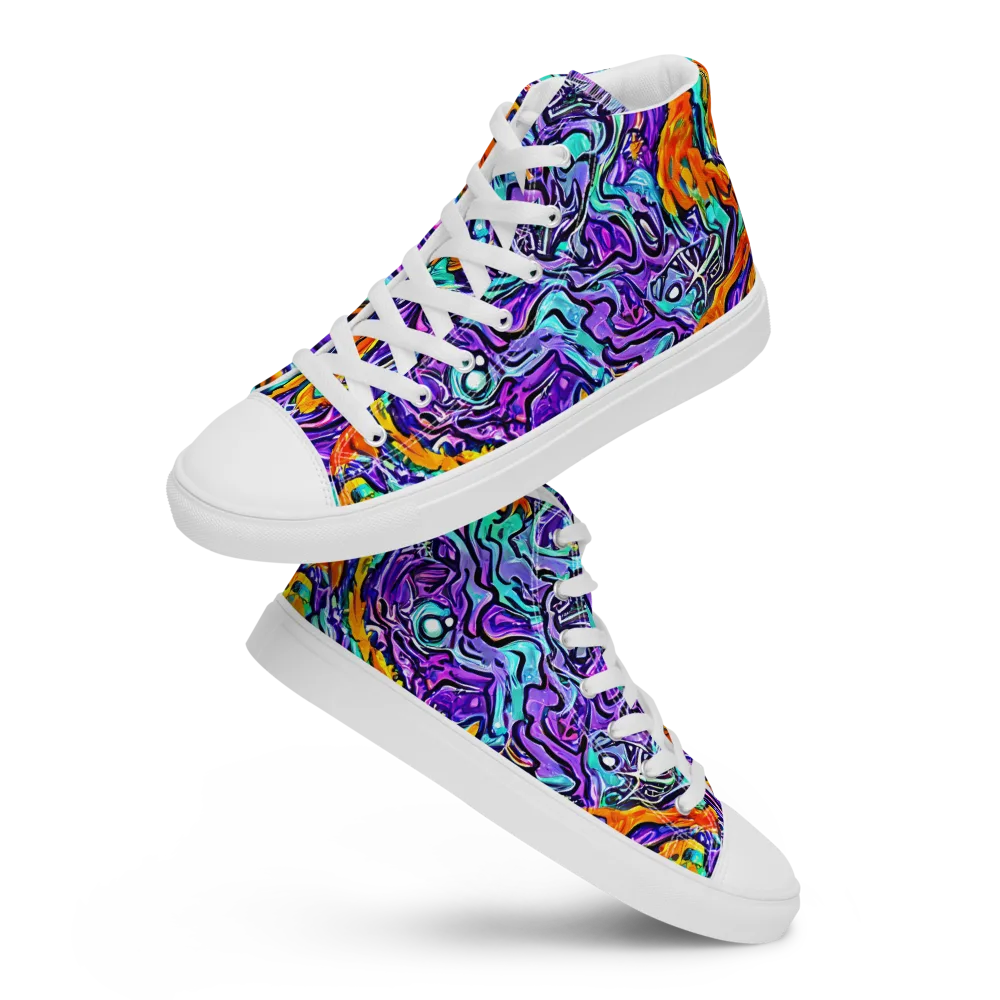 Orchid Frenzy on Women's High Top Canvas Shoes — Front