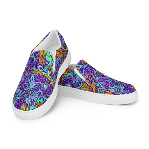 Orchid Frenzy on a Men's Slip-On Canvas Shoes