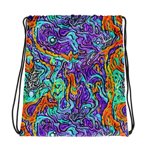 Orchid Frenzy on a Drawstring Bag