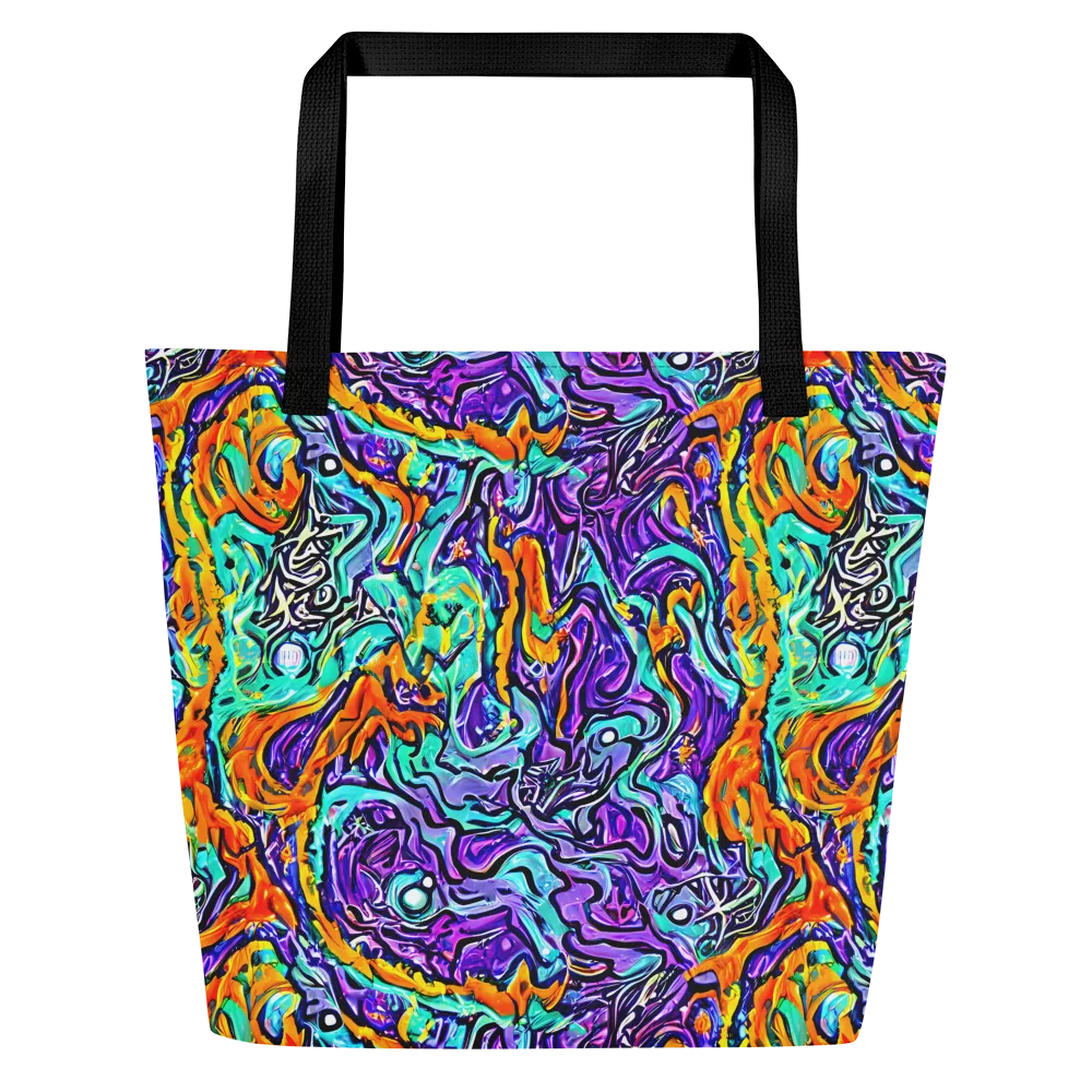 Orchid Frenzy on Large Tote Bag W/ Pocket — Front