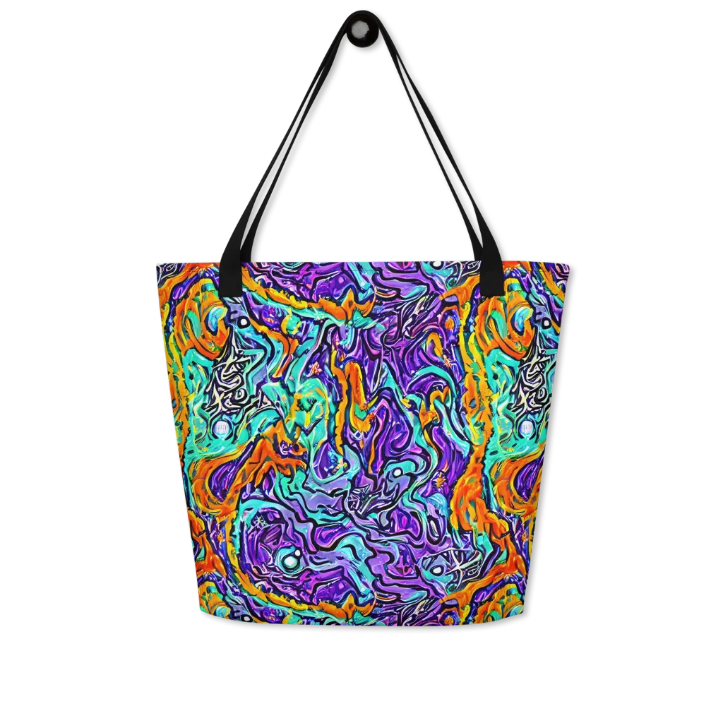 Orchid Frenzy on Large Tote Bag W/ Pocket — Front