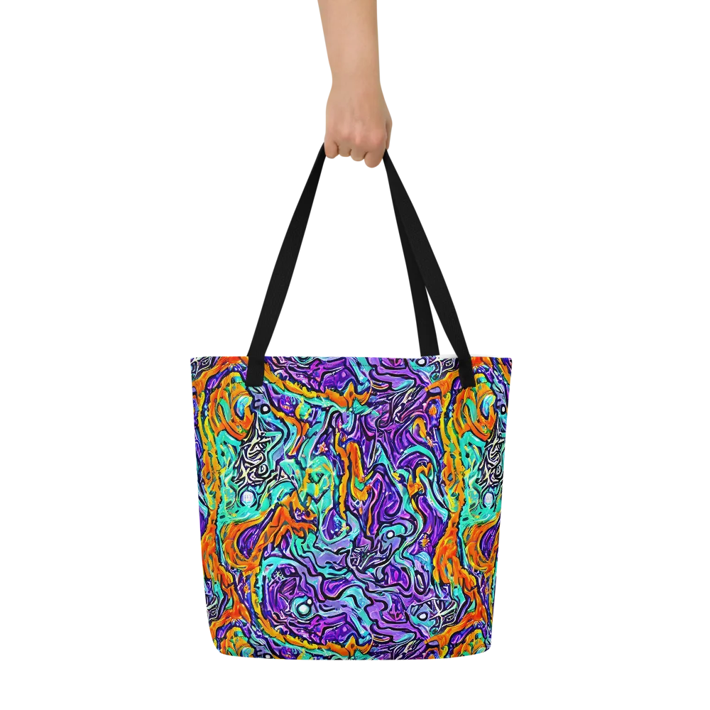 Orchid Frenzy on Large Tote Bag W/ Pocket — Front