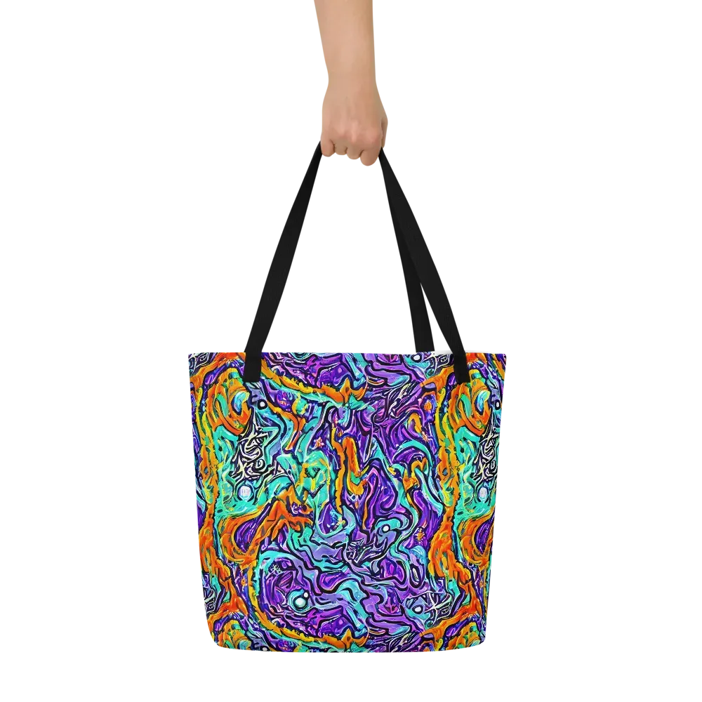Orchid Frenzy on Large Tote Bag W/ Pocket — Front