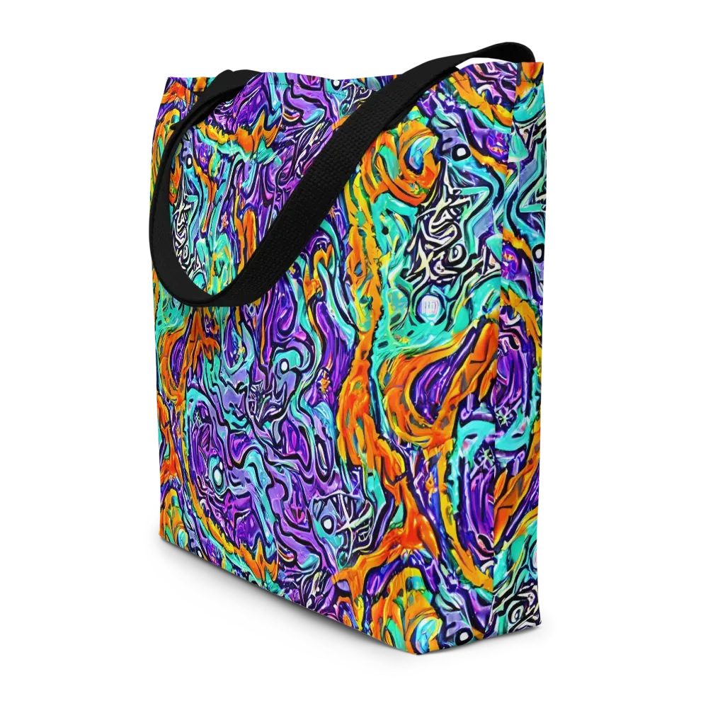 Orchid Frenzy on Large Tote Bag W/ Pocket — Front