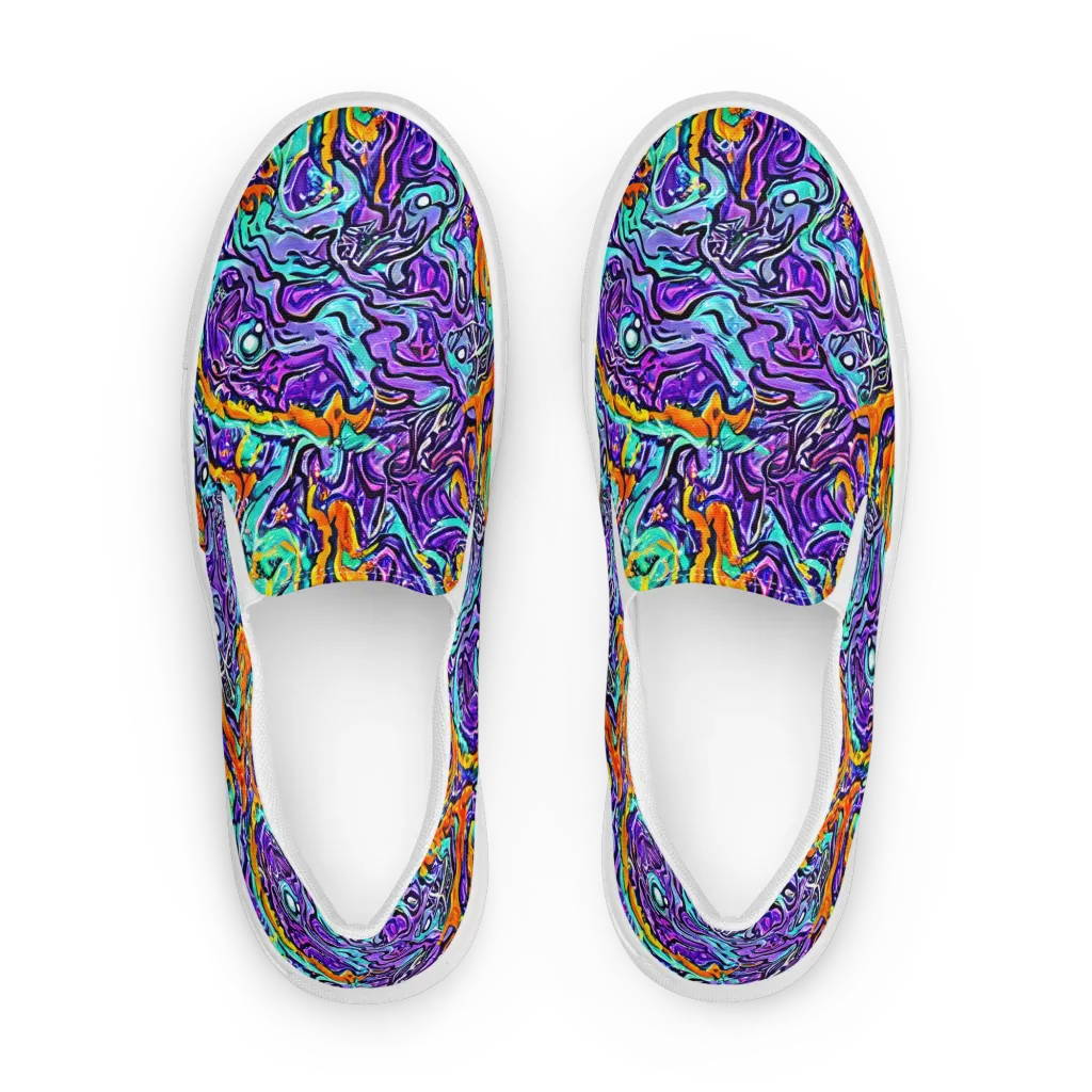 Orchid Frenzy on Women's Slip-On Canvas Shoes — Front