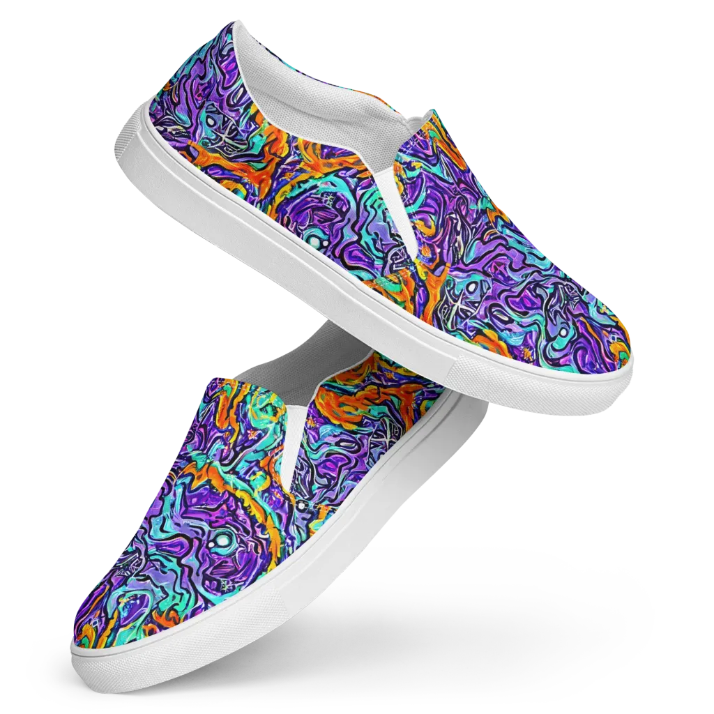 Orchid Frenzy on Women's Slip-On Canvas Shoes — Front