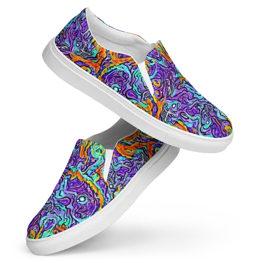 Orchid Frenzy on a Women's Slip-On Canvas Shoes