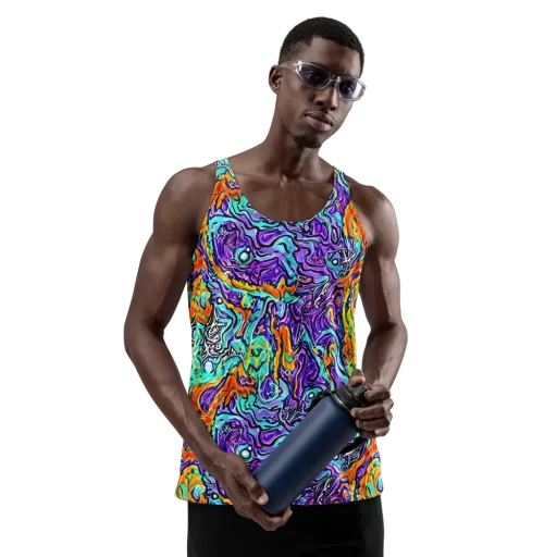 Orchid Frenzy on a Men's Tank Top