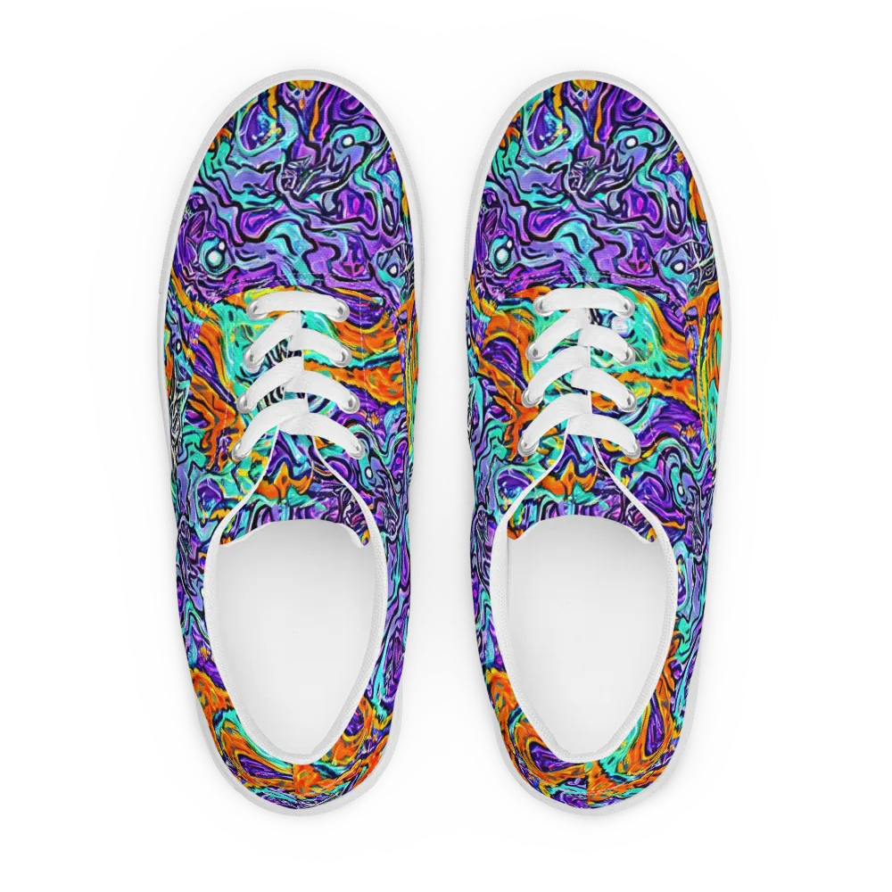 Orchid Frenzy on Men's Lace-Up Canvas Shoes — Front