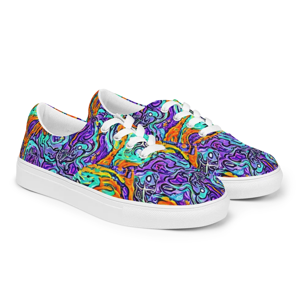 Orchid Frenzy on Men's Lace-Up Canvas Shoes — Right Front