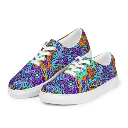 Orchid Frenzy on a Men's Lace-Up Canvas Shoes