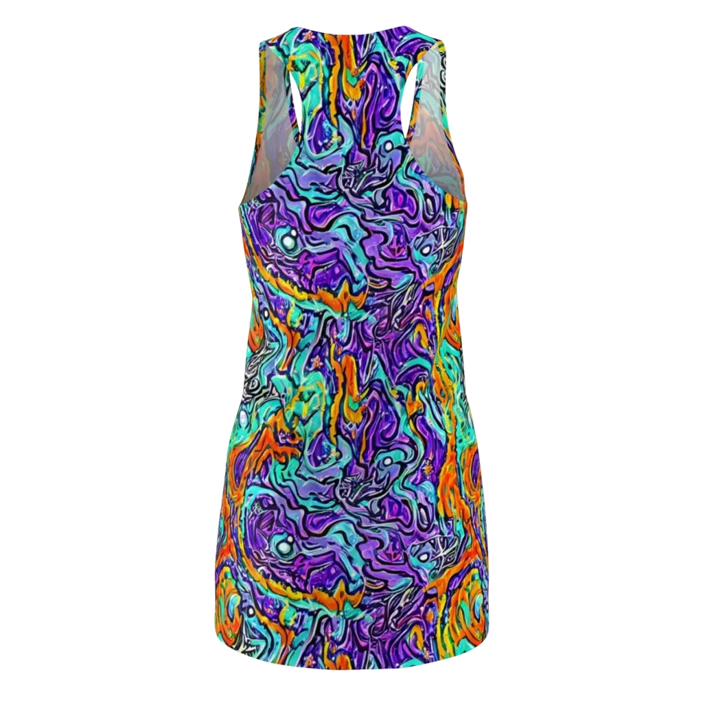Orchid Frenzy on Racerback Dress — Back