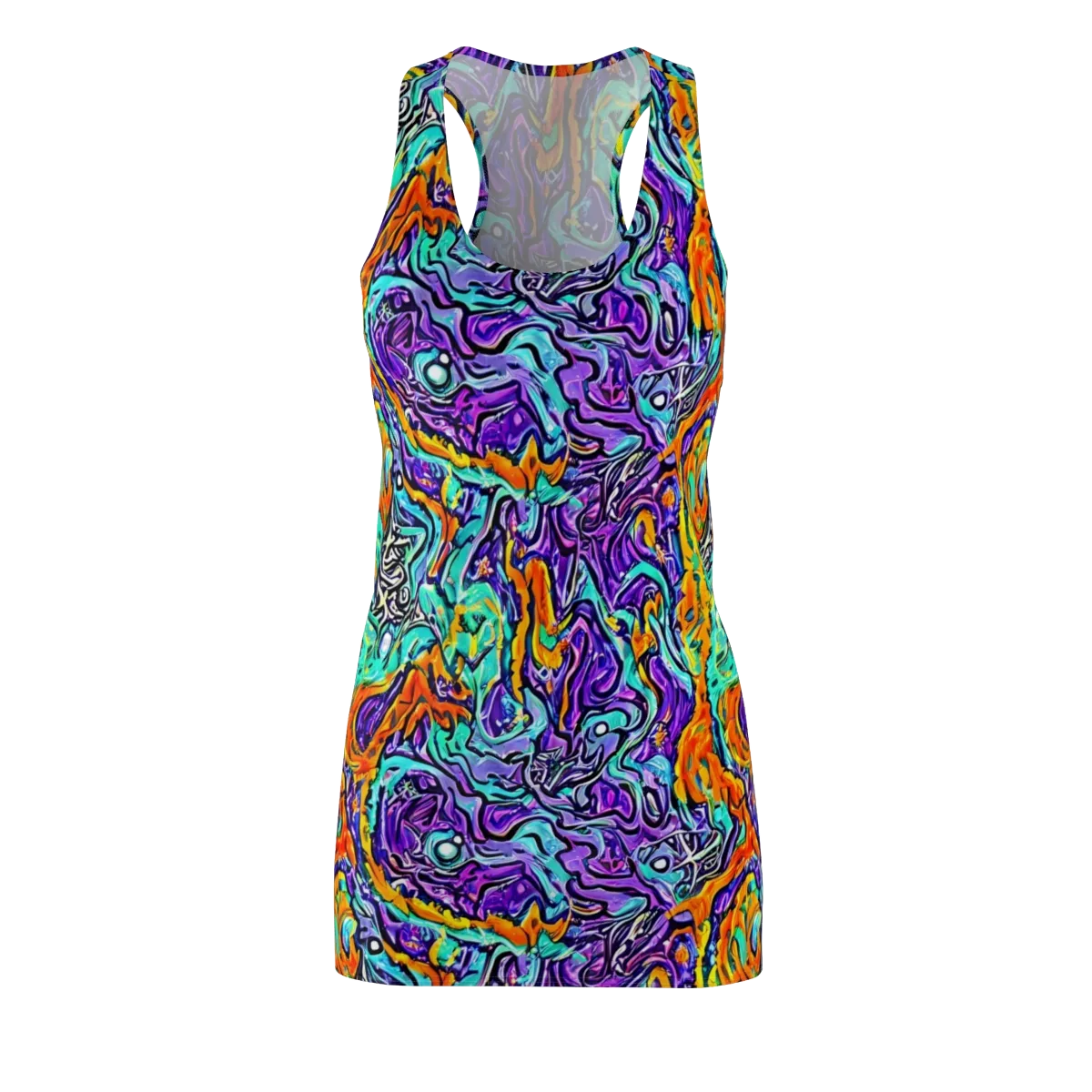 Orchid Frenzy on Racerback Dress — Front