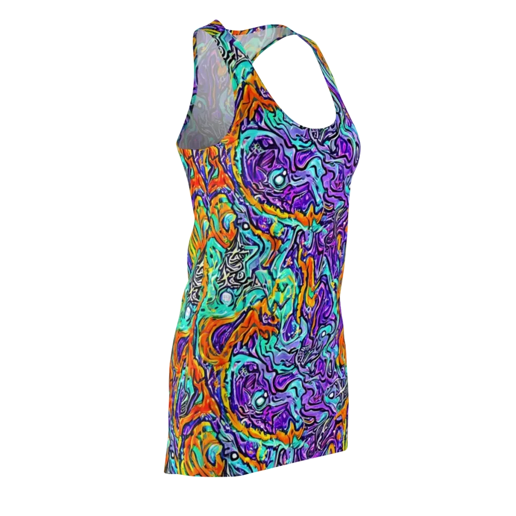 Orchid Frenzy on Racerback Dress — Front Side