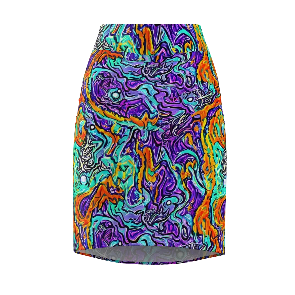 Orchid Frenzy on Pencil Skirt — Front