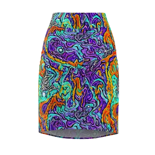 Orchid Frenzy on a Pencil Skirt