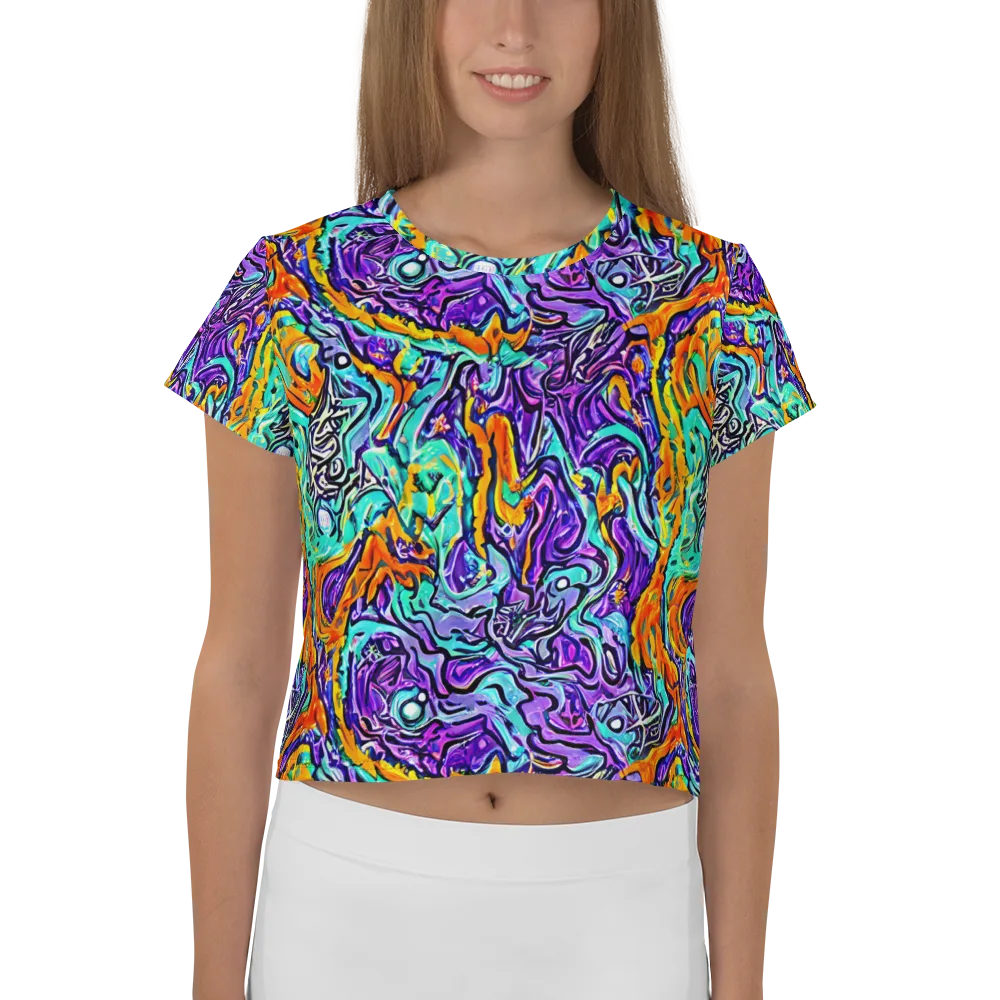 Orchid Frenzy on Crop Tee — Front