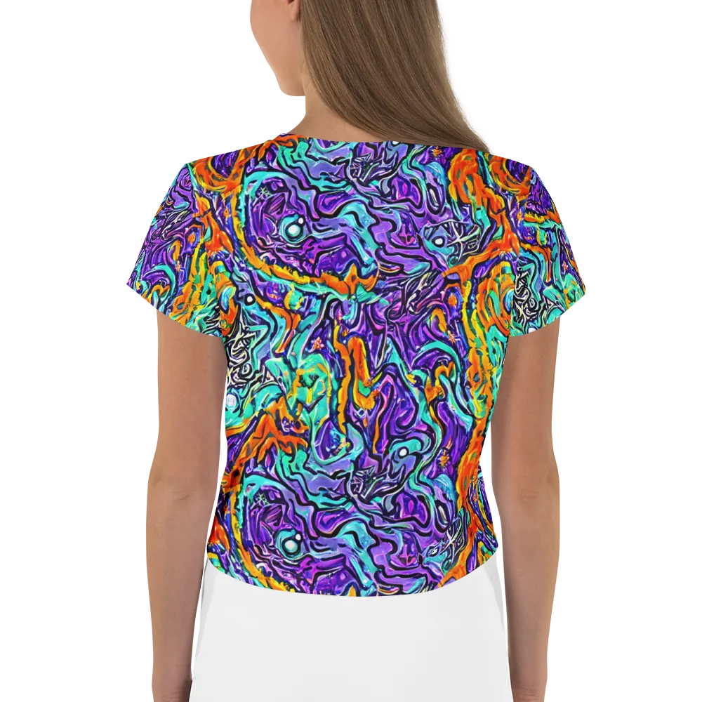 Orchid Frenzy on Crop Tee — Back