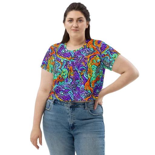 Orchid Frenzy on a Crop Tee