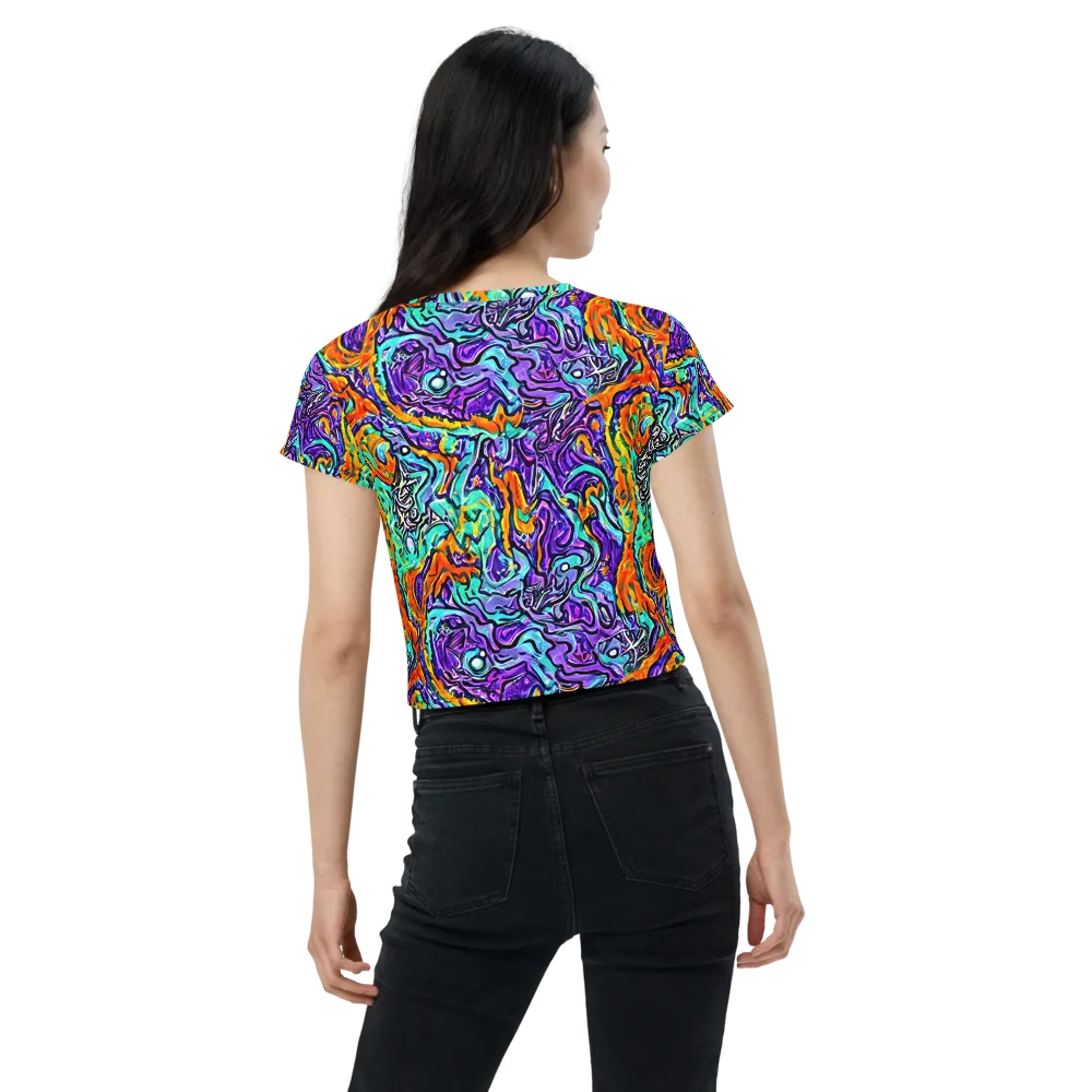 Orchid Frenzy on Crop Tee — Back