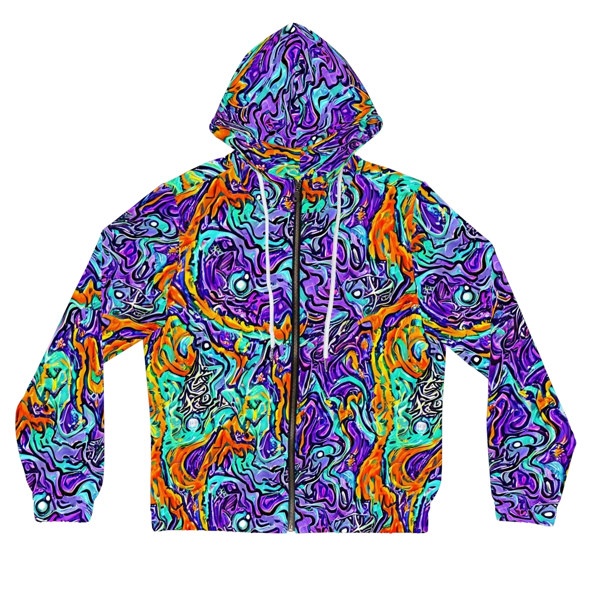 Orchid Frenzy on Women's Full-Zip Hoodie — Front