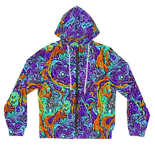 Orchid Frenzy on a Women's Full-Zip Hoodie