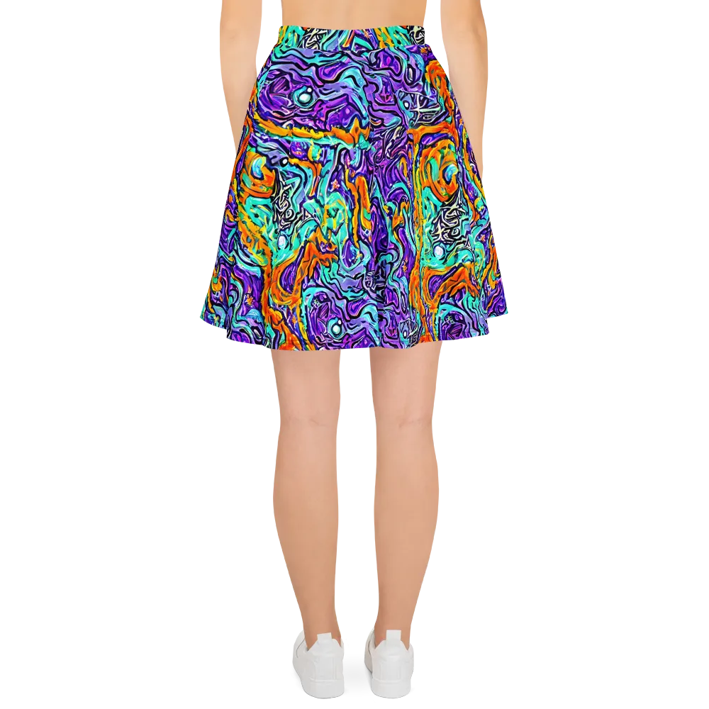 Orchid Frenzy on Skater Skirt — Back