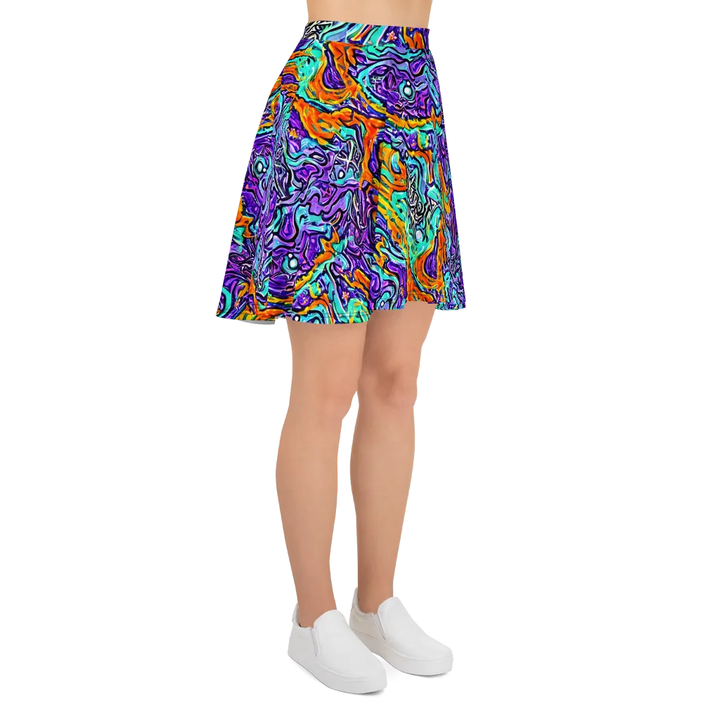 Orchid Frenzy on Skater Skirt — Right