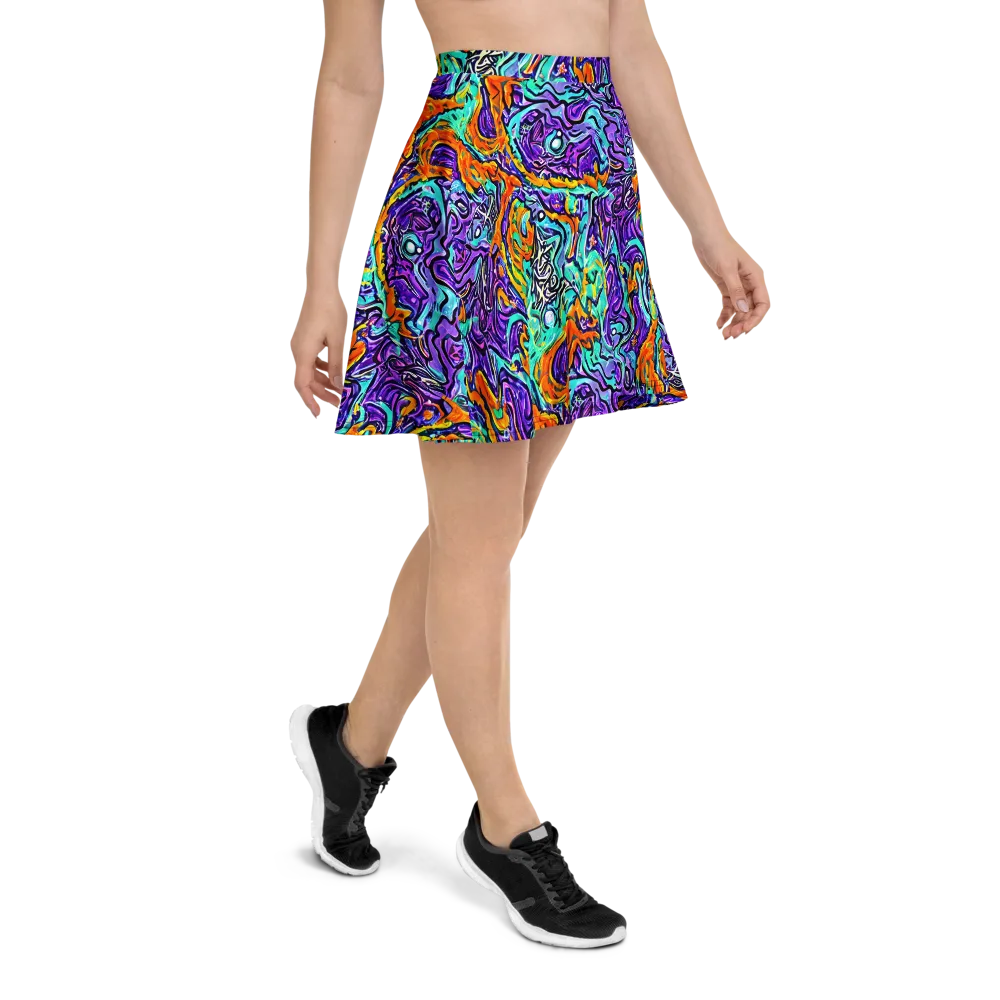 Orchid Frenzy on Skater Skirt — Right