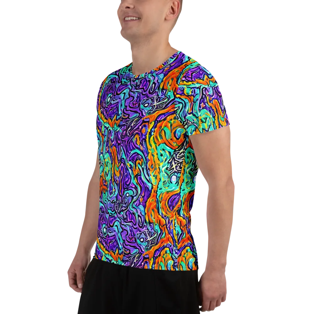 Orchid Frenzy on Men's Athletic T-Shirt — Left