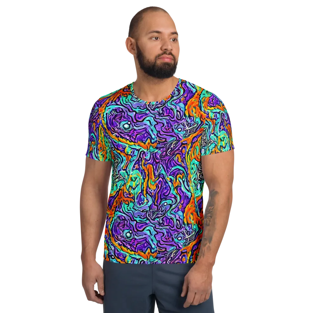 Orchid Frenzy on Men's Athletic T-Shirt — Front
