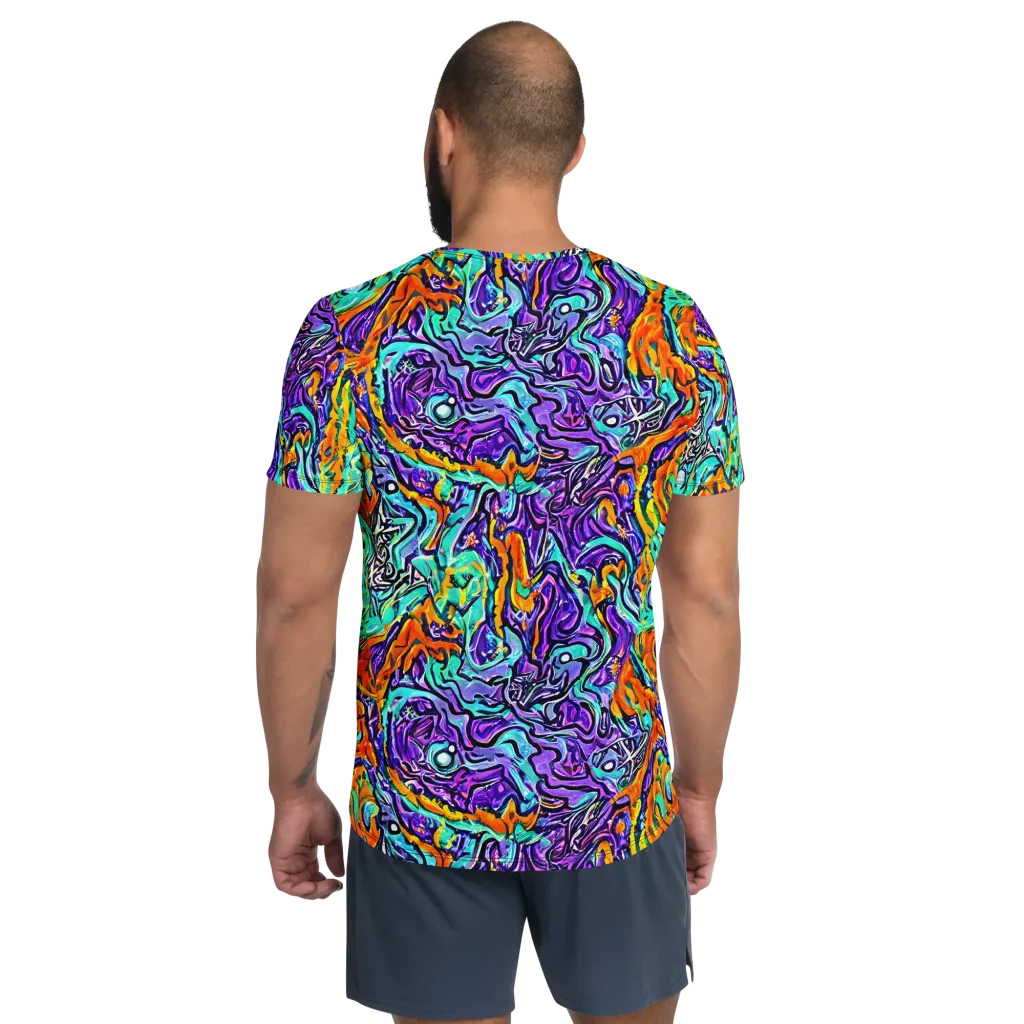 Orchid Frenzy on Men's Athletic T-Shirt — Back