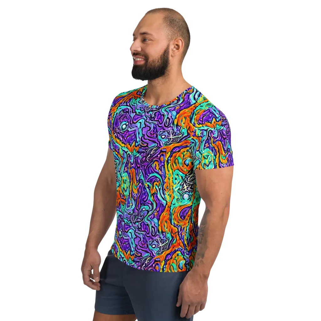 Orchid Frenzy on Men's Athletic T-Shirt — Left