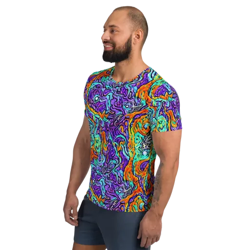 Orchid Frenzy on a Men's Athletic T-Shirt