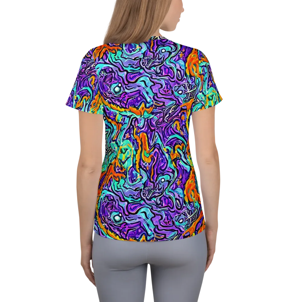Orchid Frenzy on Women's Athletic T-Shirt — Back