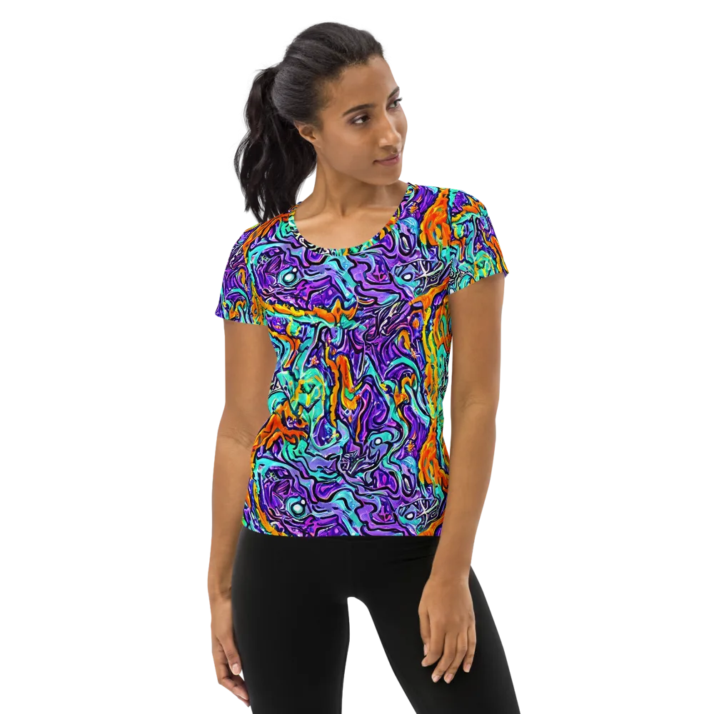 Orchid Frenzy on Women's Athletic T-Shirt — Front