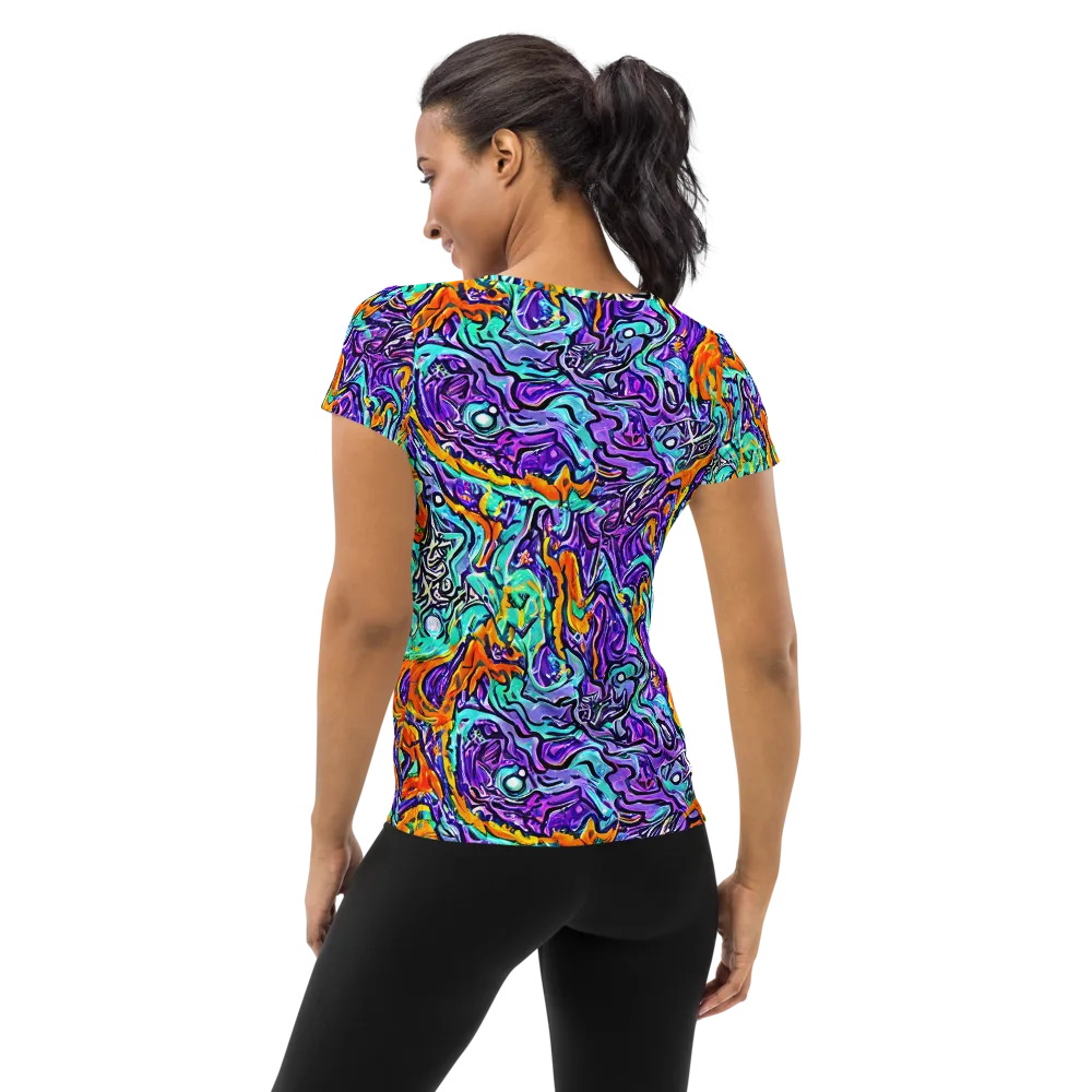 Orchid Frenzy on Women's Athletic T-Shirt — Back