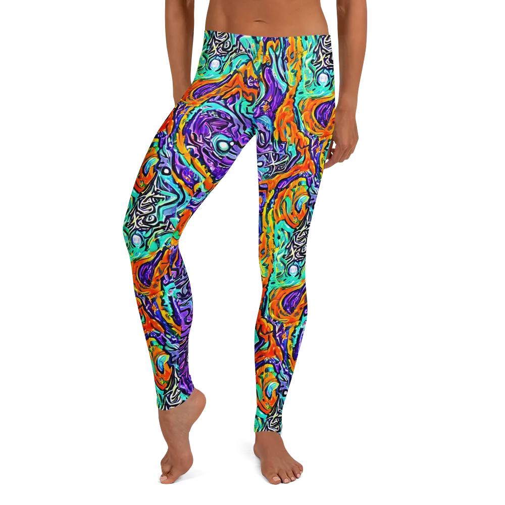 Orchid Frenzy on Leggings — Front