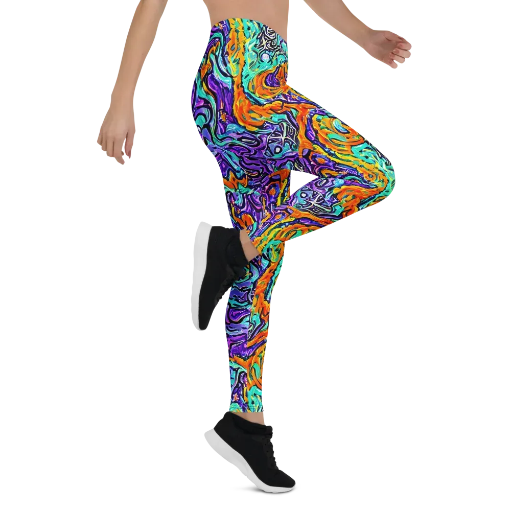 Orchid Frenzy on Leggings — Right