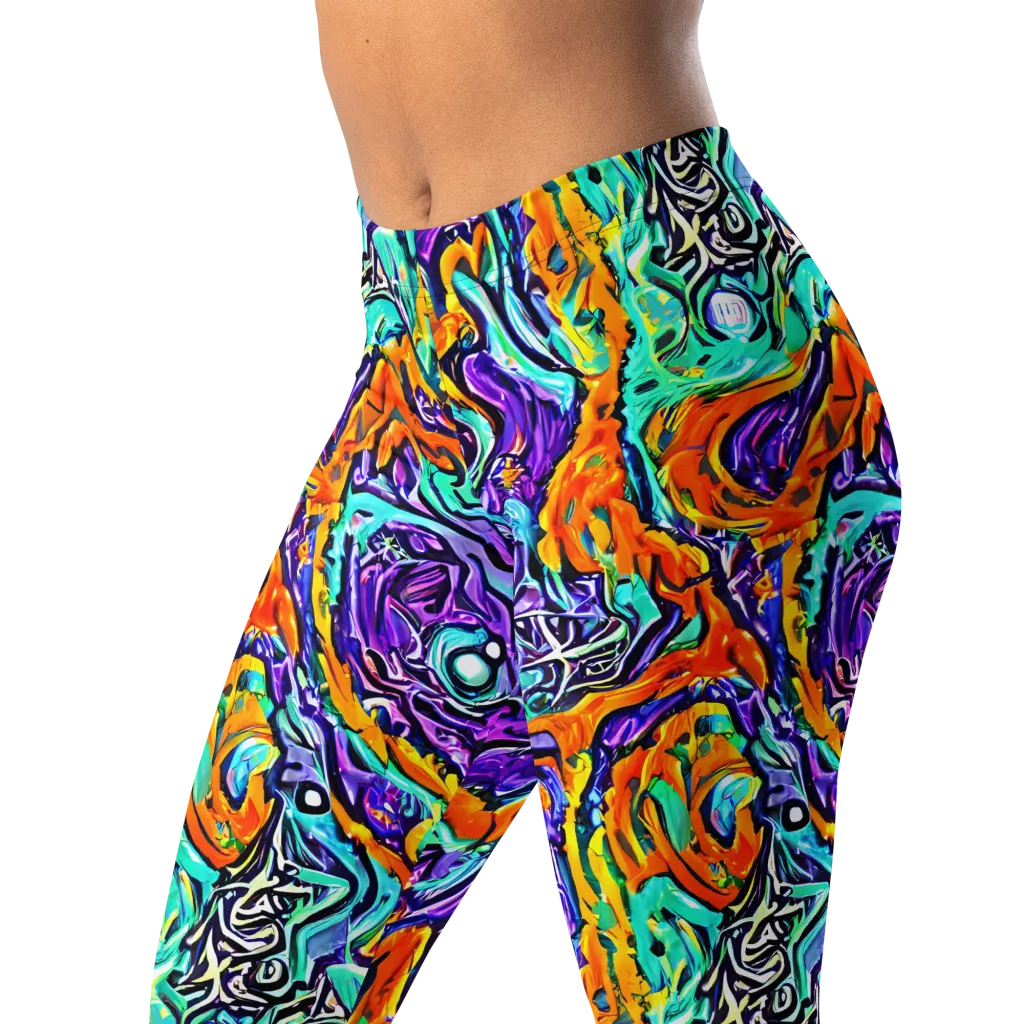 Orchid Frenzy on Leggings — Left Front