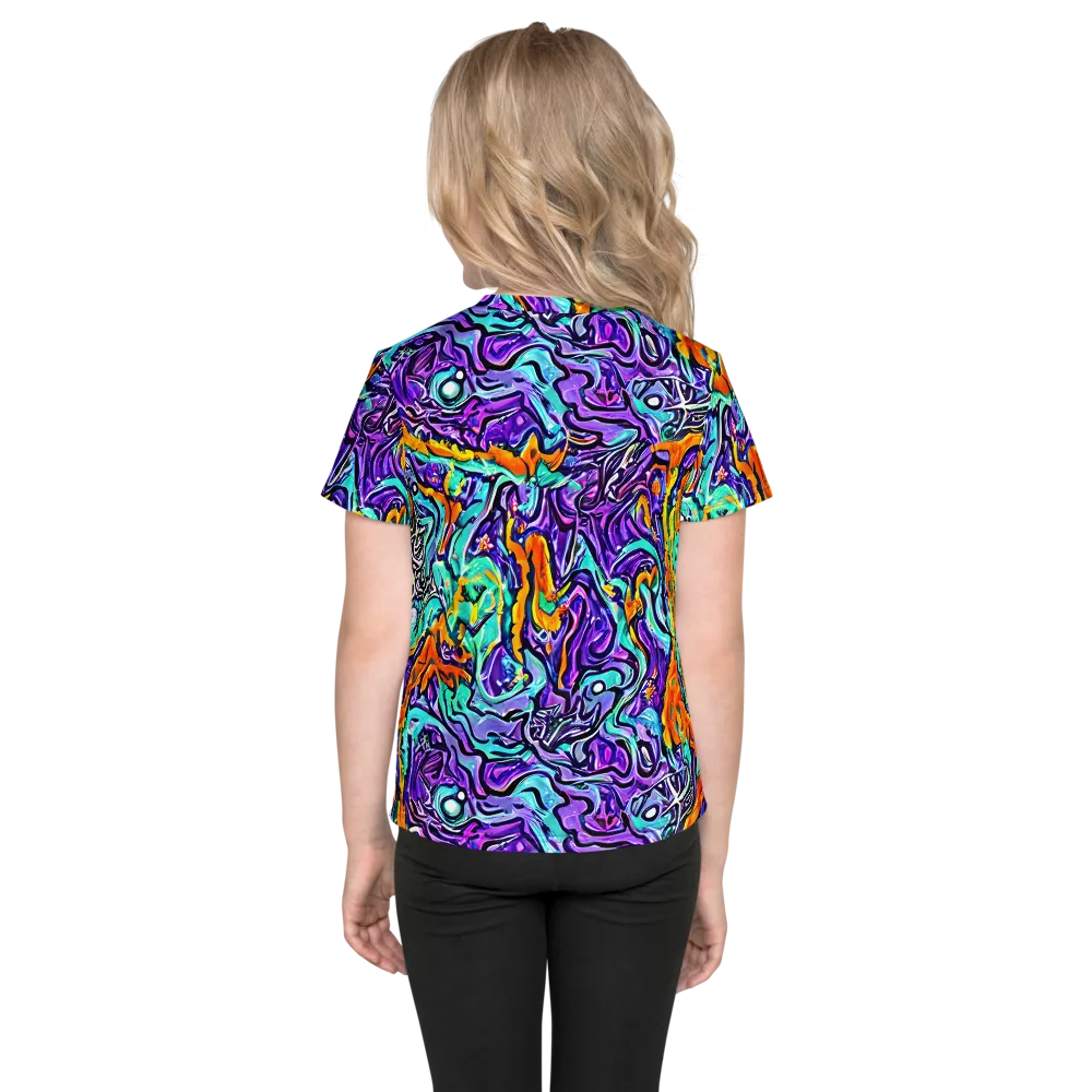 Orchid Frenzy on Kids Crew Neck T-Shirt — Back