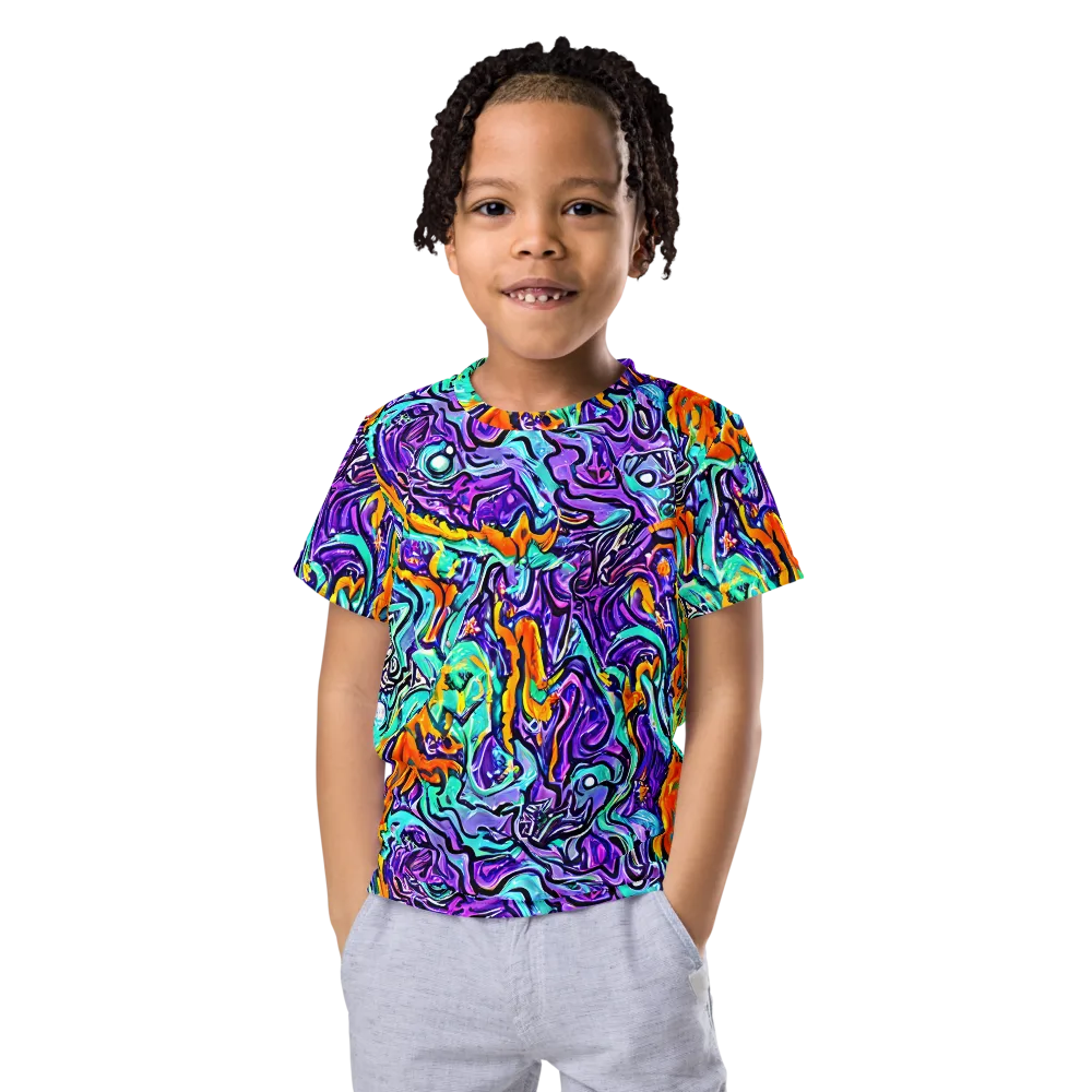 Orchid Frenzy on Kids Crew Neck T-Shirt — Front